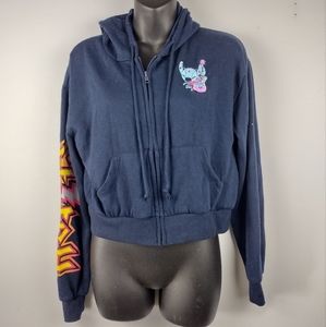 Stitch Crop Top Hoodie